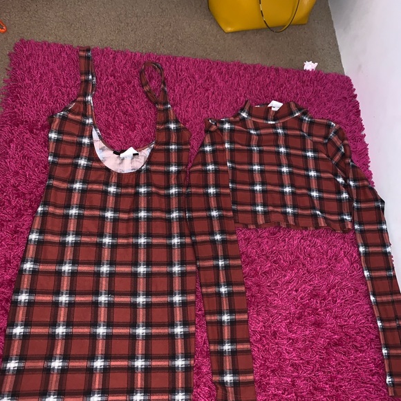 plaid rust dress set - Picture 2 of 2
